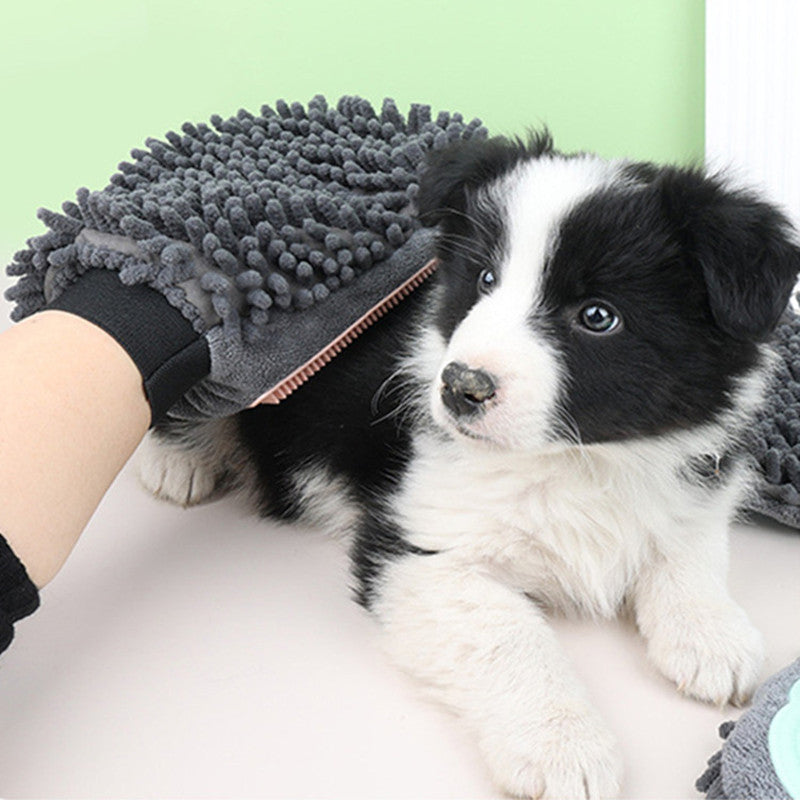 2-in-1 Pet Grooming Glove – Brush & Dry - EzPets Shop