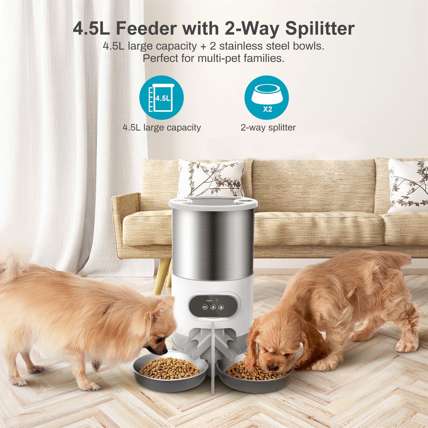 4.5L Smart Feeder – Schedule & Record Meals - EzPets Shop