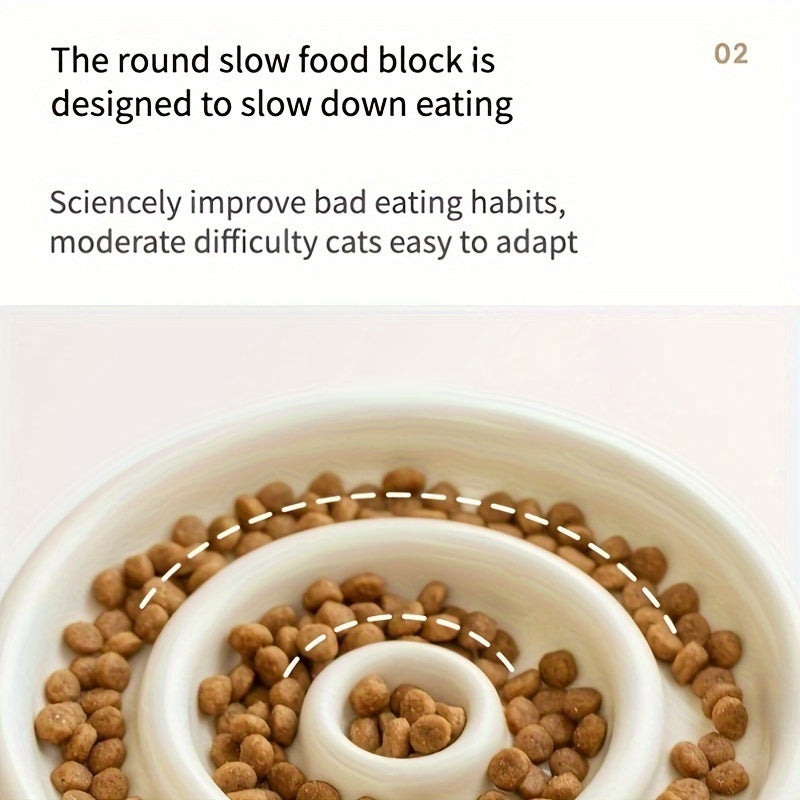 Anti-Gulping Ceramic Slow Feeder Bowl – Prevents Choking - EzPets Shop