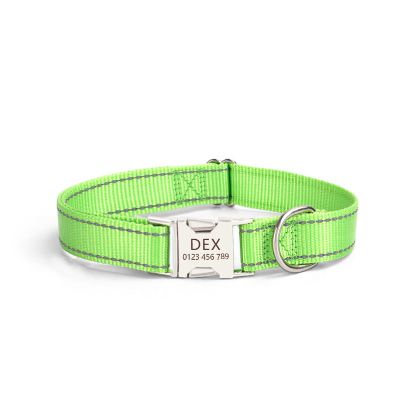 Reflective Nylon Dog Collar – Safe Walks, Day & Night - EzPets Shop