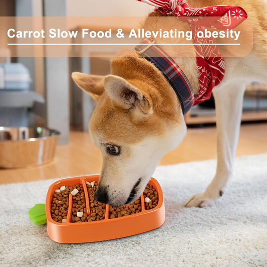 Cute Carrot Dog Bowl for Slow Feeding - EzPets Shop