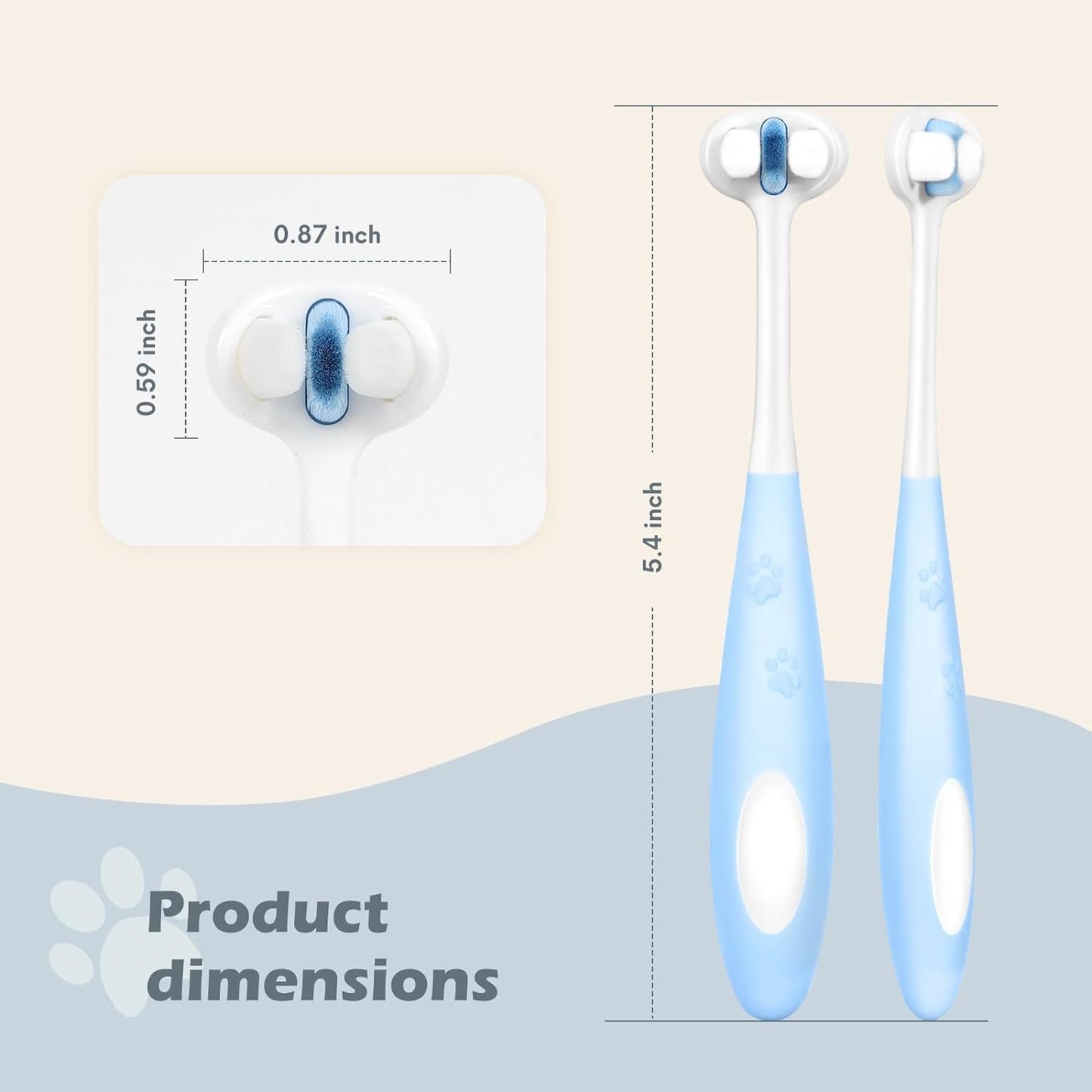 3-Sided Dog Toothbrush – Gentle Nano Bristles - EzPets Shop
