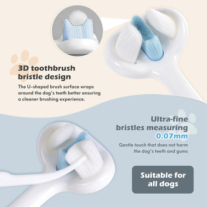 3-Sided Dog Toothbrush – Gentle Nano Bristles - EzPets Shop