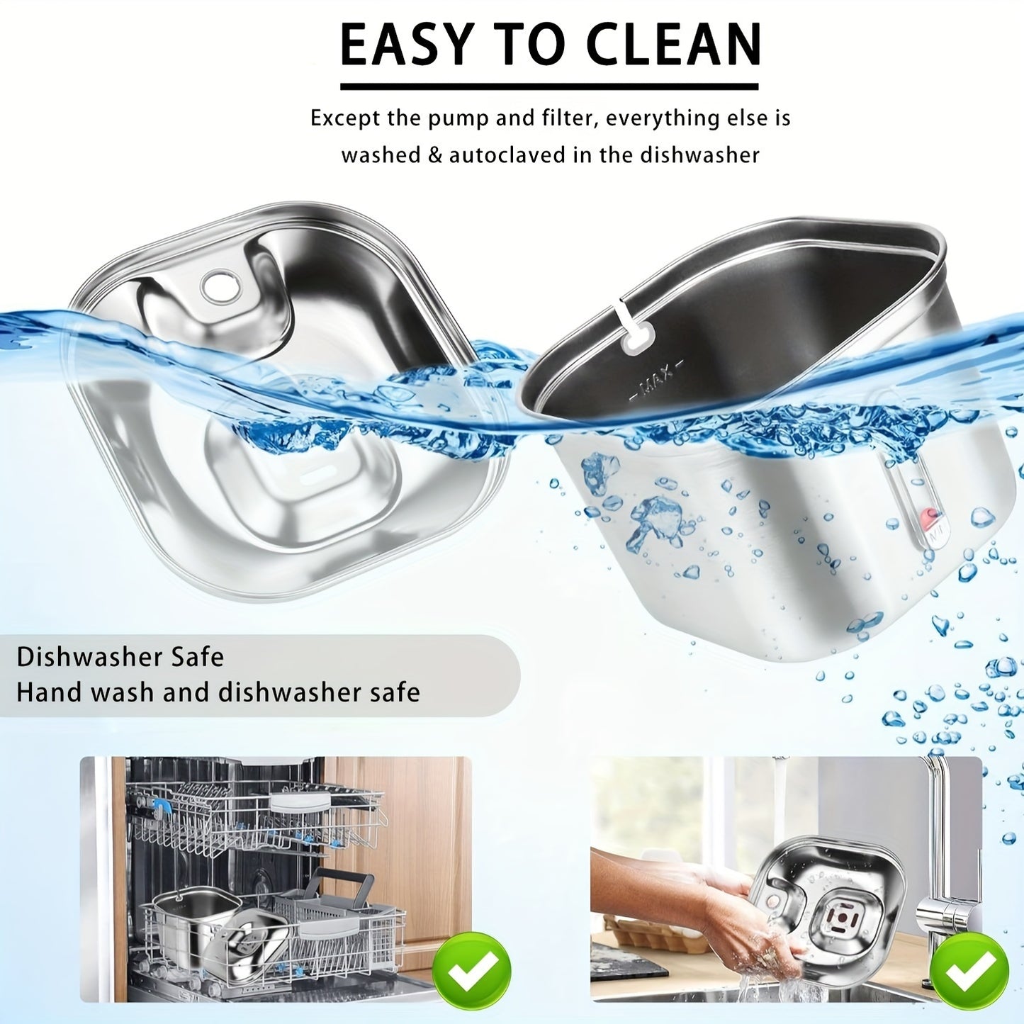 Stainless Steel Water Fountain for Pets - EzPets Shop
