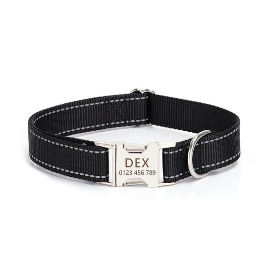 Reflective Nylon Dog Collar – Safe Walks, Day & Night - EzPets Shop