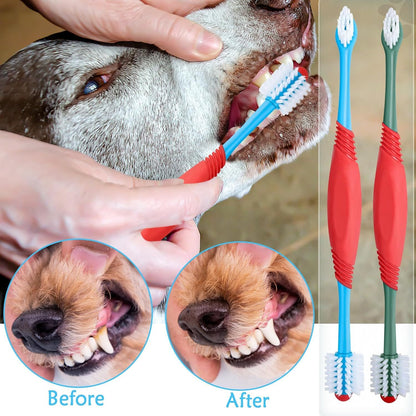 360° Dog Toothbrush – Dual-Head, Non-Slip Grip - EzPets Shop