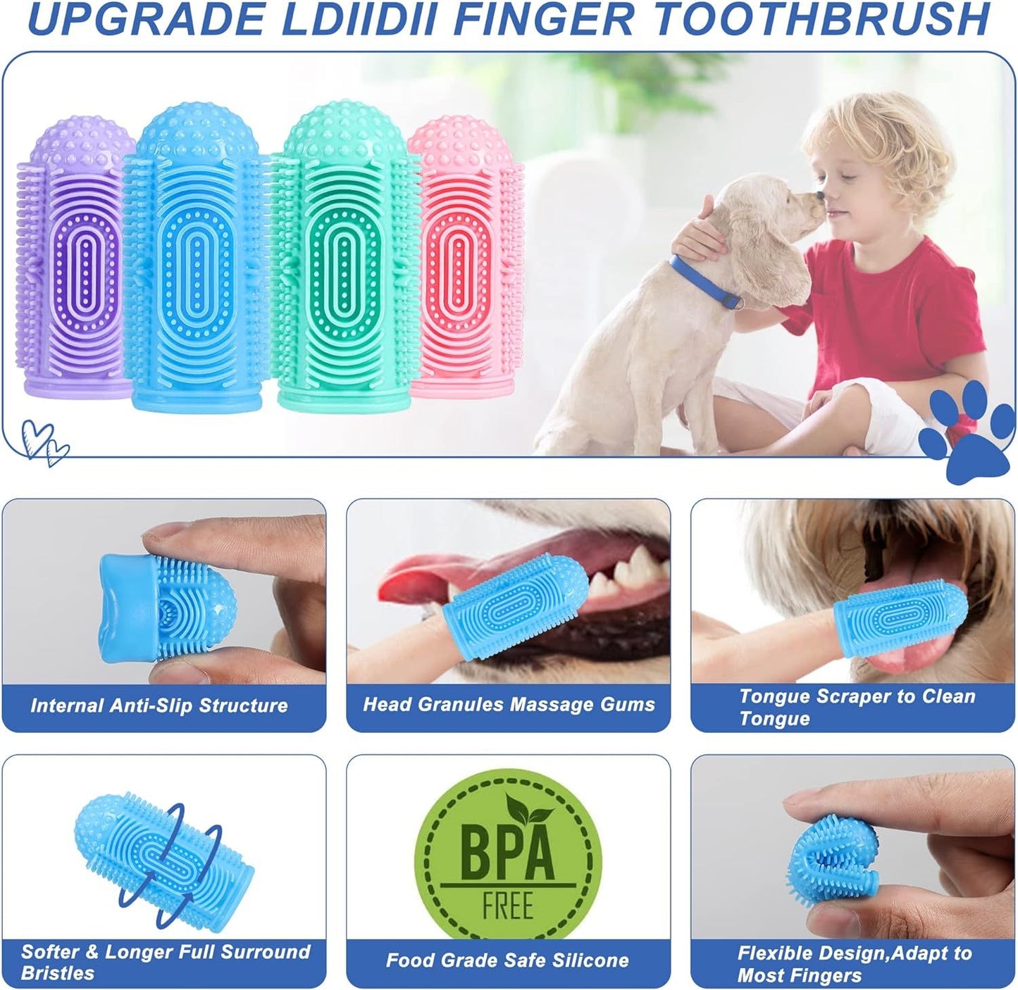 Complete Pet Toothbrush Kit – Finger + Stick Brush - EzPets Shop