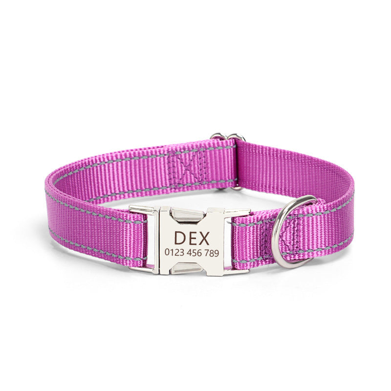 Reflective Nylon Dog Collar – Safe Walks, Day & Night - EzPets Shop