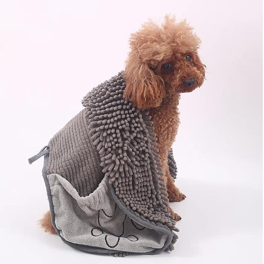 Chenille Pet Towel – Fluffy & Absorbent - EzPets Shop