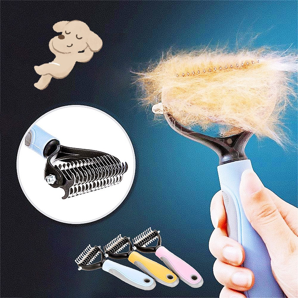 Dual-Sided Grooming Brush – Tackle Shedding with Ease - EzPets Shop