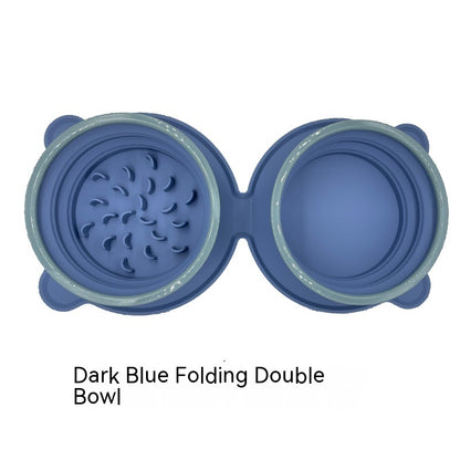 Foldable Silicone Pet Bowl – Double Dish for Travel - EzPets Shop