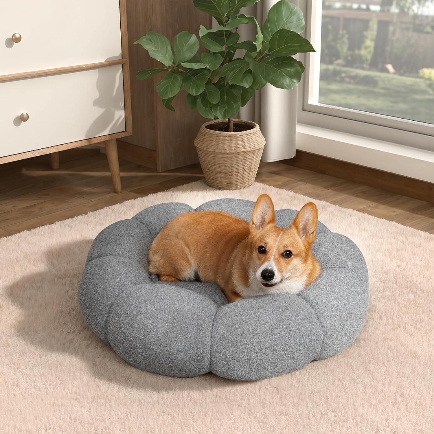 Calming Donut Bed – Sherpa Plush for Cats & Dogs - EzPets Shop