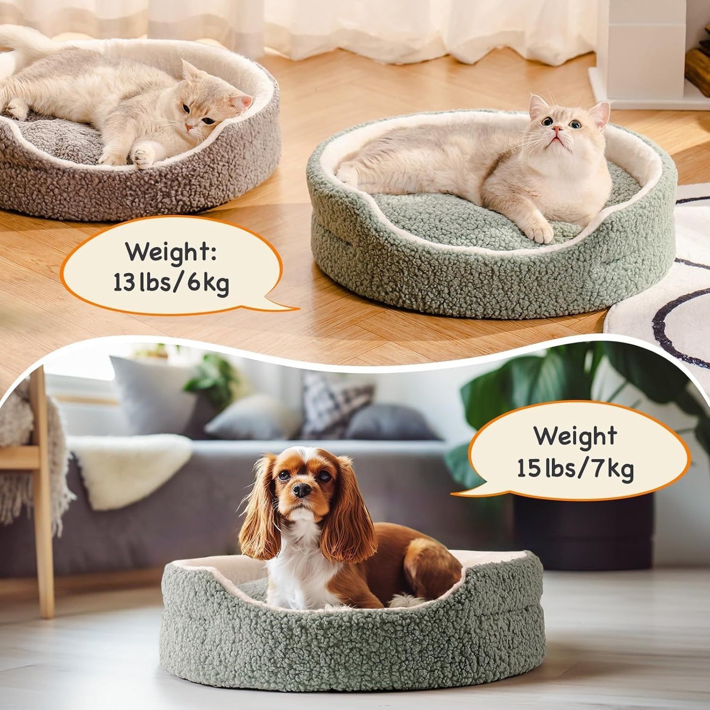 Cozy Round Pet Bed – Plush Orthopedic Comfort for Cats & Small Dogs - EzPets Shop