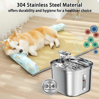 Stainless Steel Water Fountain for Pets - EzPets Shop