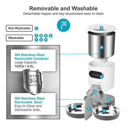4.5L Smart Feeder – Schedule & Record Meals - EzPets Shop