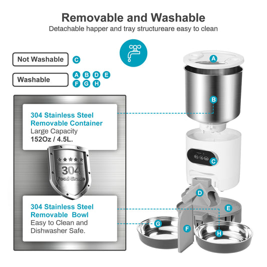 4.5L Smart Feeder – Schedule & Record Meals - EzPets Shop
