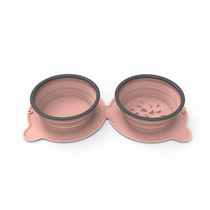 Foldable Silicone Pet Bowl – Double Dish for Travel - EzPets Shop