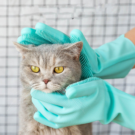 Silicone Grooming Glove – Brush & Massage Pets Easily - EzPets Shop