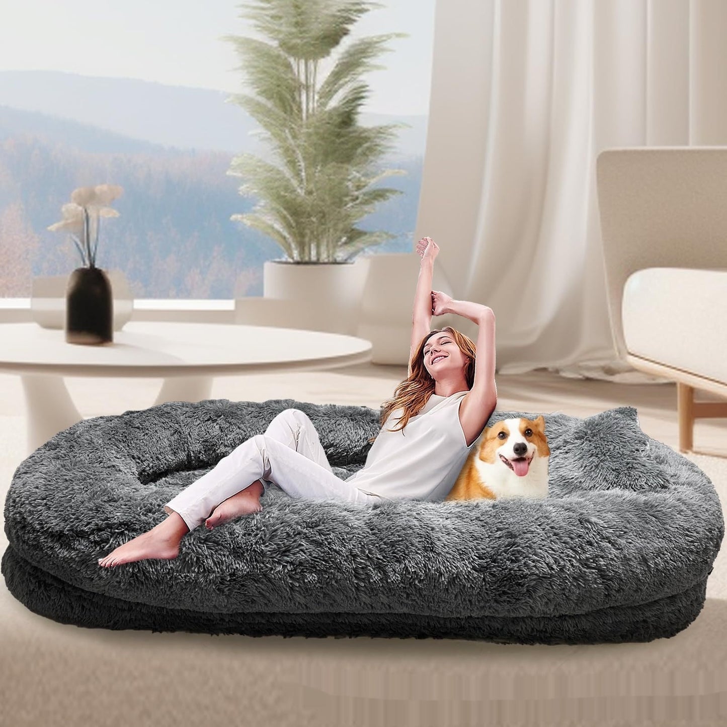 Cozy Queen Bed Sofa – Snuggle with Your Pup - EzPets Shop