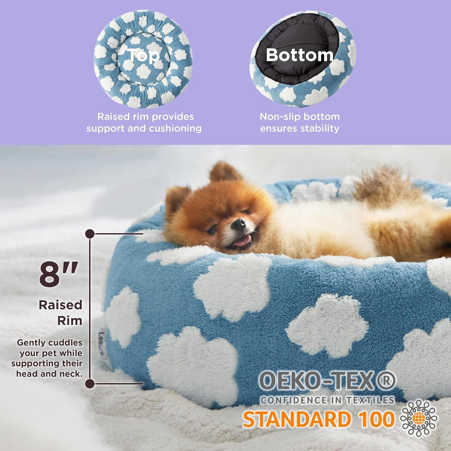 Cozy Donut Cat Bed with Anti-Slip Bottom & Plush Lining - EzPets Shop