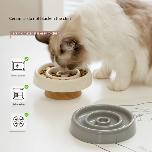 Anti-Gulping Ceramic Slow Feeder Bowl – Prevents Choking - EzPets Shop